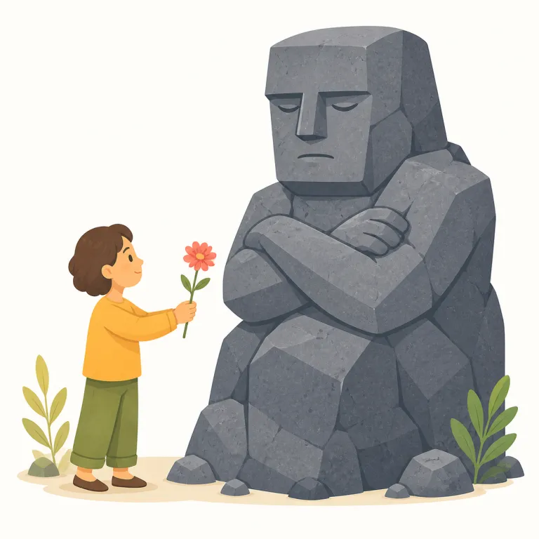 implacable（容赦のない、和解できない・形容詞）の覚え方イラスト — まず語幹で覚えると強いです