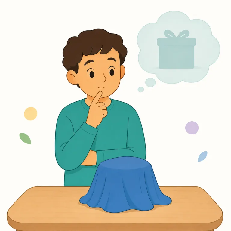 imply（暗示する・動詞）の覚え方イラスト — この「暗示する」の imply は、何かをはっきり言わず、相手に察してもらうようににおわせる動作を表します