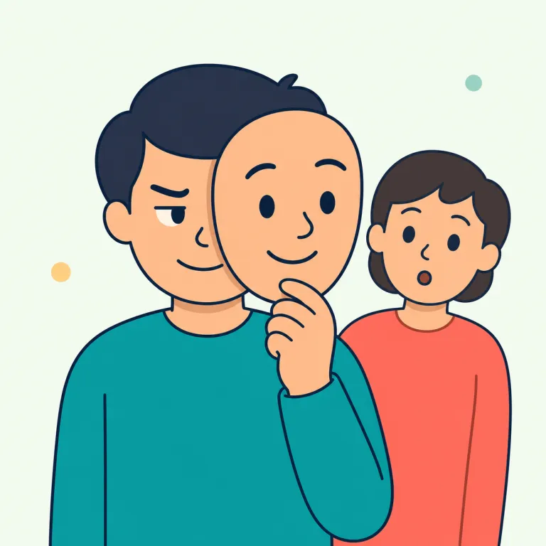 impostor（なりすまし、偽者・名詞）の覚え方イラスト — まず fraud より『役になりきる偽者』と押さえる