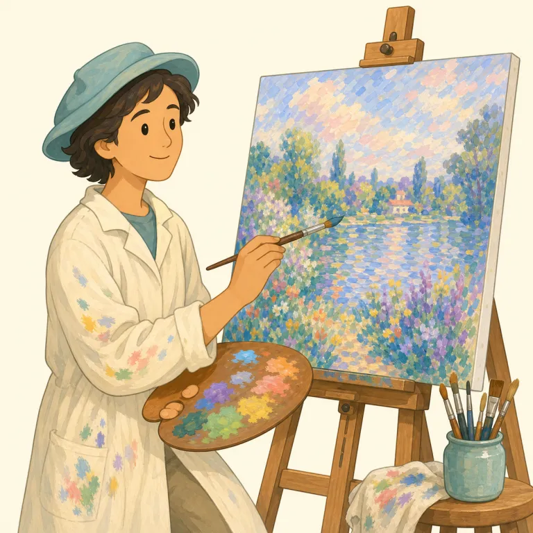impressionist（印象派の画家・名詞）の覚え方イラスト — impression は「印象」という意味です
