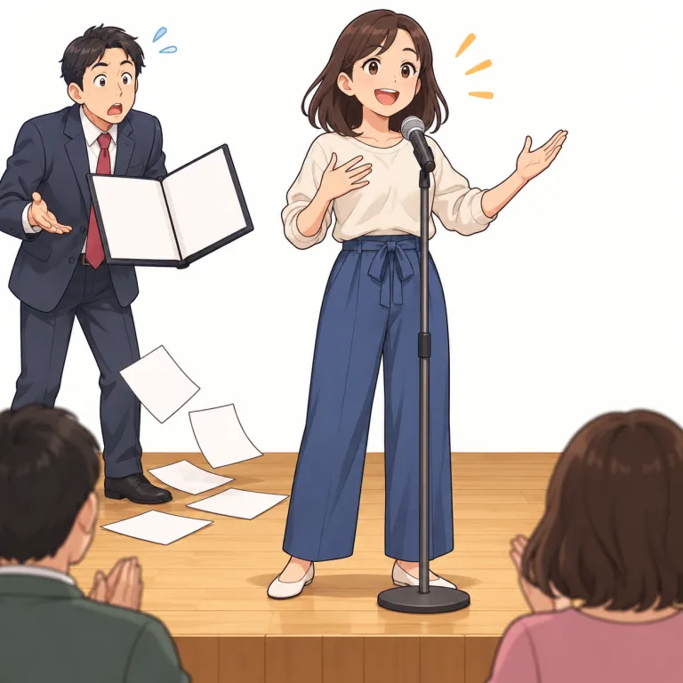 impromptu（即興で・adverb）の覚え方イラスト