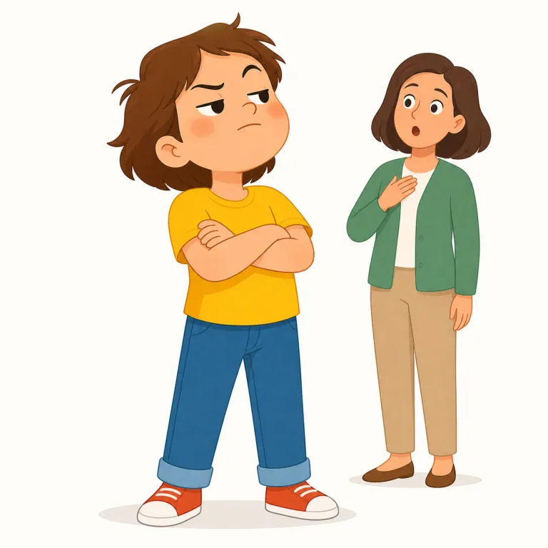 impudent（生意気な・形容詞）の覚え方イラスト — impudent は、単なる confident や bold ではなく『相手への敬意が欠けた生意気さ』に結びつけると残りやすい