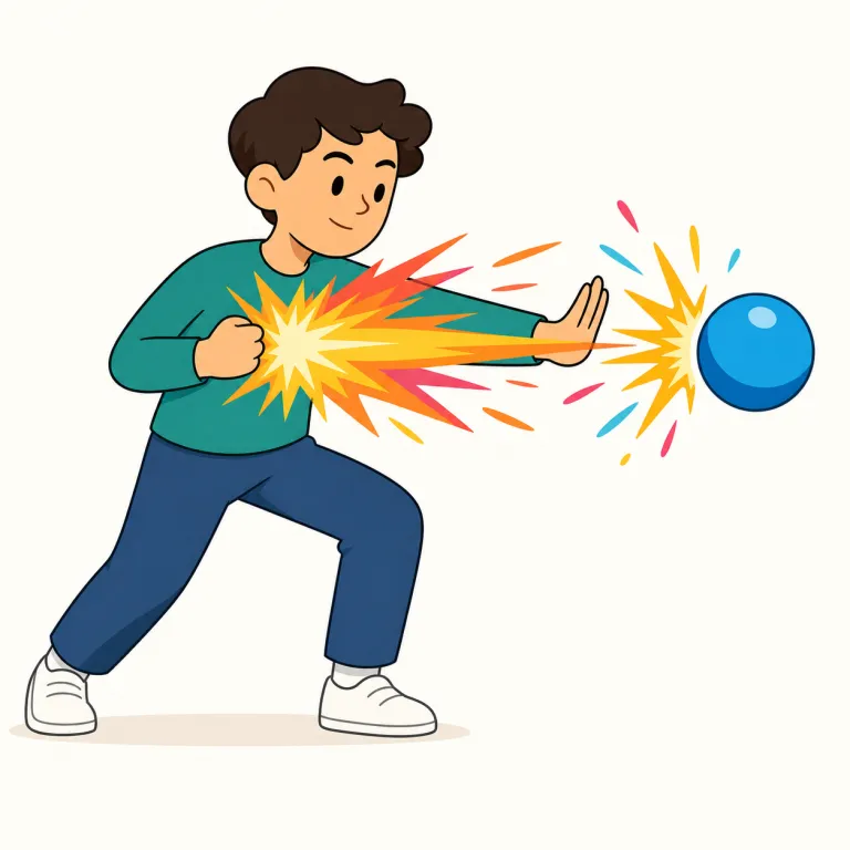 impulse（衝動、力積・名詞）の覚え方イラスト — impulse は pulse「脈拍、短い信号」のように、一瞬ドクンと起こって何かを押すイメージで覚えます