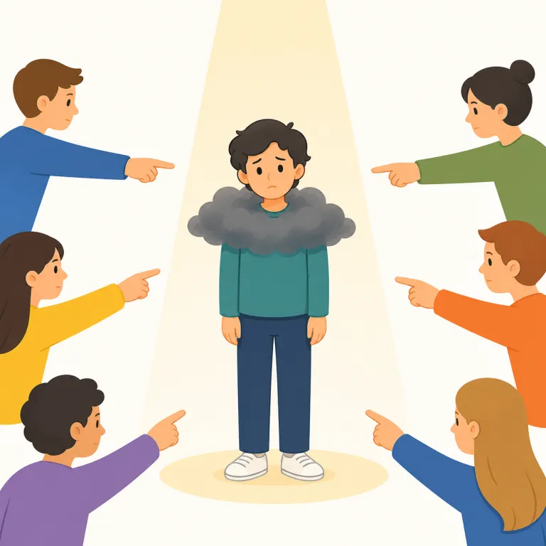 imputation（非難・名詞）の覚え方イラスト — imputation は動詞 impute「罪・動機などを人に負わせる、帰する」に -ation が付いた名詞です