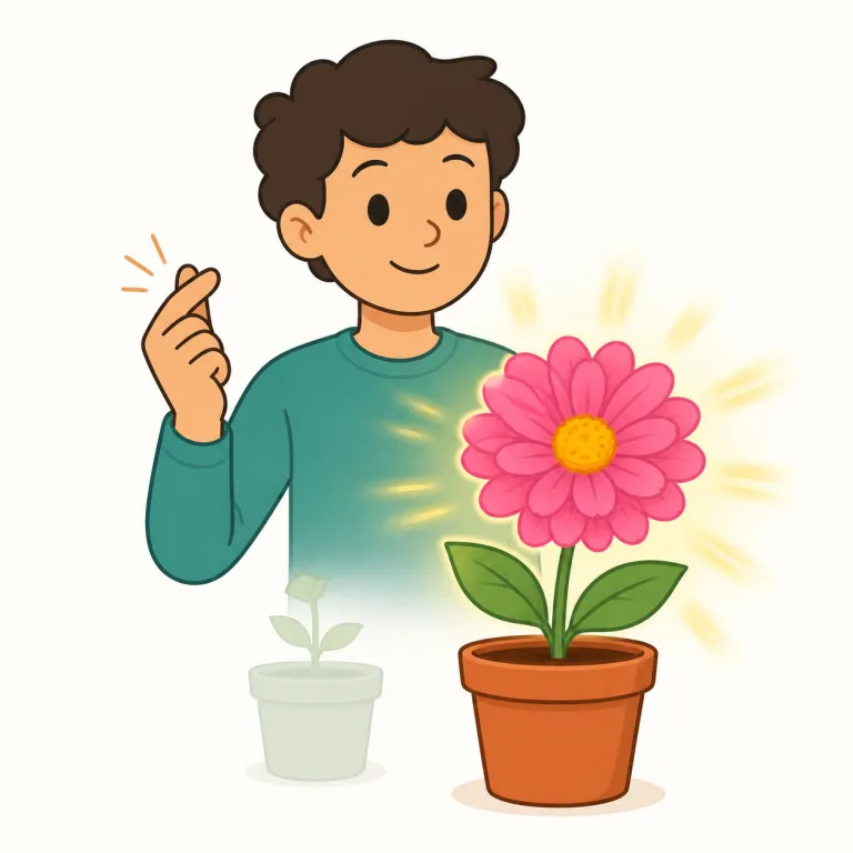 in an instant（瞬時に・イディオム）の覚え方イラスト — instant は「インスタント食品・インスタントコーヒー」の instant と同じで、「待たずにすぐ」の感覚を持つと覚えやすいです