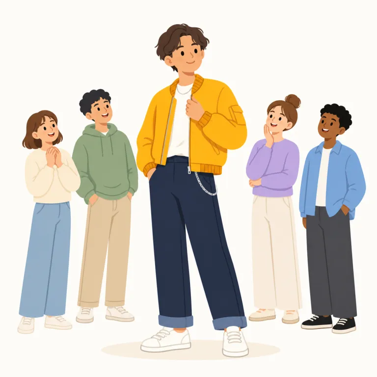 in fashion（流行中・イディオム）の覚え方イラスト — fashion をまず「服」ではなく「流行・スタイル」の意味で押さえると覚えやすい