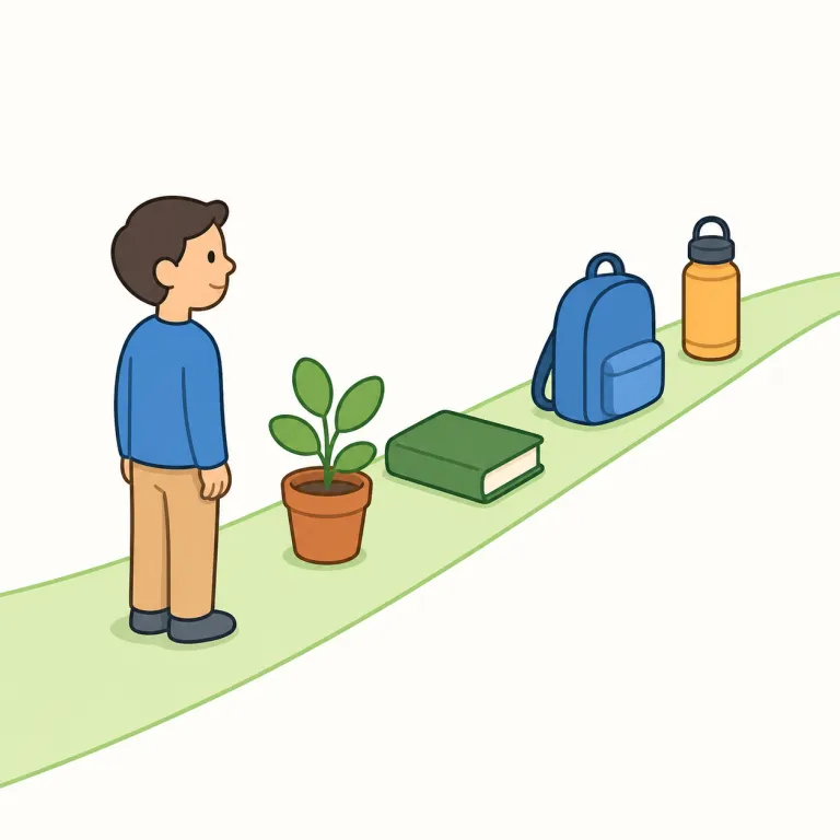in line with（〜に沿う・イディオム）の覚え方イラスト — in line with は、line「線」を使って「基準や方針の線から外れず、そこに沿う」と考えると覚えやすいです
