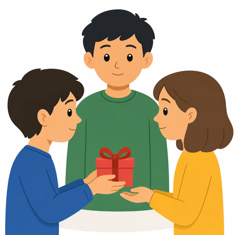 in one's presence（目の前で・イディオム）の覚え方イラスト — presence は present（その場にいる、出席している）と結びつけると覚えやすいです