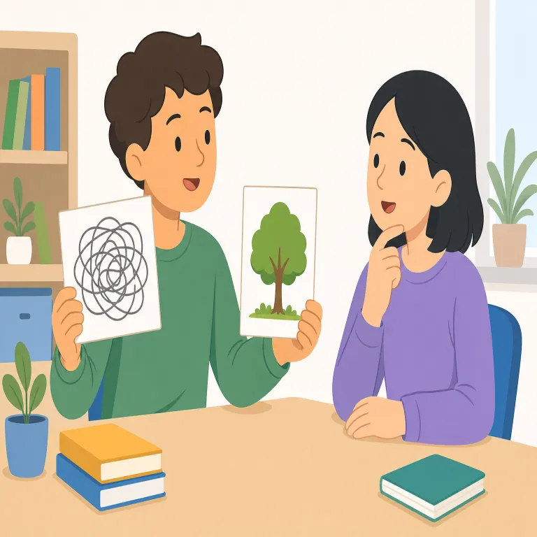 in other words（言い換えれば・イディオム）の覚え方イラスト — 直前の内容を『別の words で言い直す』合図だと捉えると覚えやすい表現です