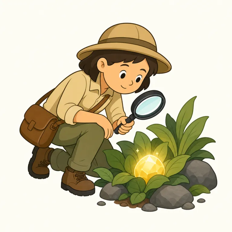 in search of（〜を求めて・イディオム）の覚え方イラスト — in search of は、中心語が search なので、まず search=「探す」を土台に覚えるとよい
