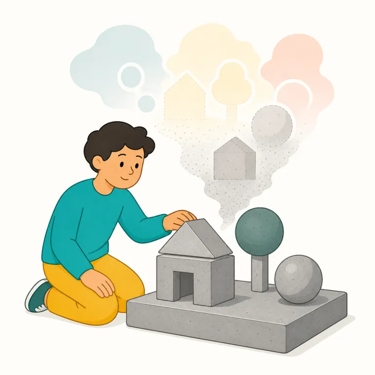 in the concrete（具体的に・イディオム）の覚え方イラスト — 名詞のconcreteは「コンクリート」を意味しますが、形容詞・副詞では「具体的な（地）」という意味を持ちます