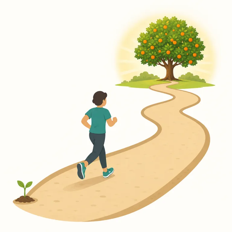 in the long run（長い目で見れば・イディオム）の覚え方イラスト — これは in the long run の「結局は」という基本義とは別に、判断の視点を長い期間へ広げる「長い目で見れば」として覚えます
