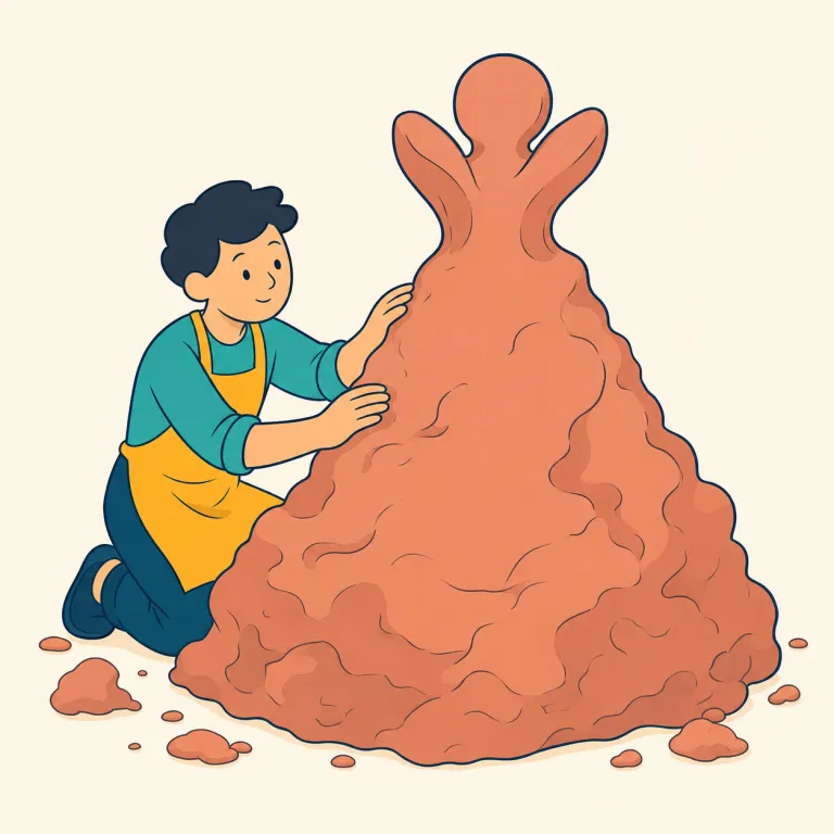 inchoately（未成熟に・副詞）の覚え方イラスト — inchoate「形になり始めたばかりの」＋ -ly と覚えます
