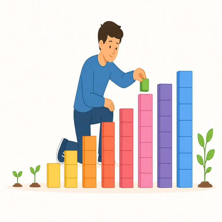 incrementally（段階的に・副詞）の覚え方イラスト — increment を知っていると覚えやすい語