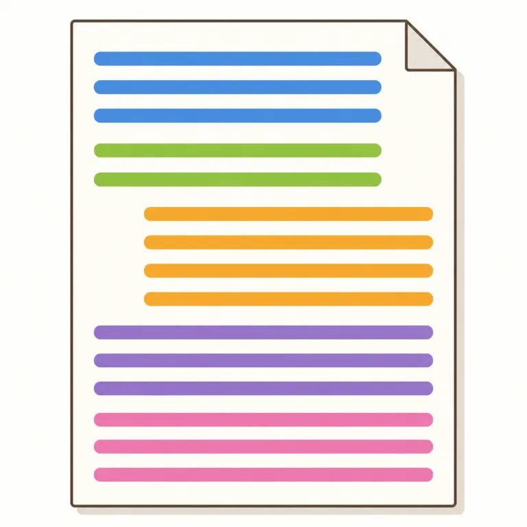 indented（インデントされた・adjective）の覚え方イラスト
