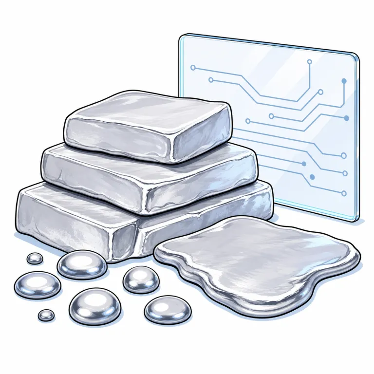 indium（インジウム・名詞）の覚え方イラスト — まず -ium を見たら、英語では「元素・金属の名前」に多い語尾だと認識する