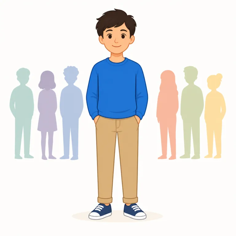 individual（個人・名詞）の覚え方イラスト — individual を名詞で見るときは、群衆の中で一人だけにスポットライトが当たる絵を思い浮かべるとよいです
