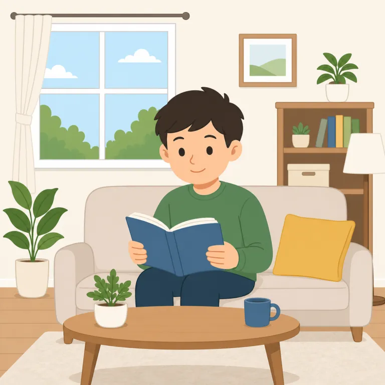 indoors（屋内で・副詞）の覚え方イラスト — in が入っているので、まず『中で』の方向感覚を固定し、outdoors（屋外で）と対にして覚えると残りやすい語です