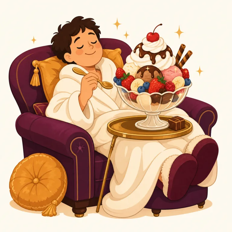 indulgent（甘やかす・形容詞）の覚え方イラスト