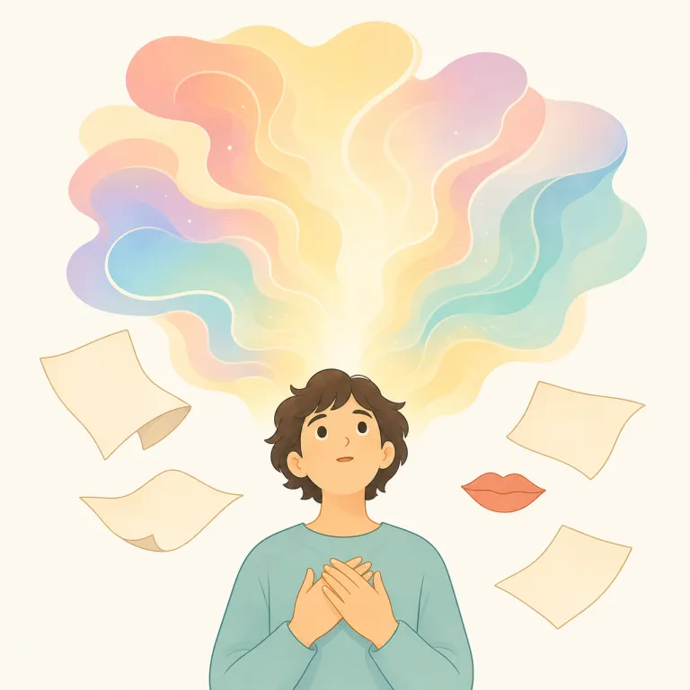 ineffable（言葉では言い表せない・形容詞）の覚え方イラスト — まず "-able" を見て「〜できる」という形を思い出すと、ineffable は whole word で「言葉にできない」とつかみやすい