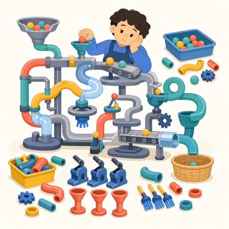 inefficiency（非効率・名詞）の覚え方イラスト — まず中心は business でもよく見る easier な語 efficiency「効率」