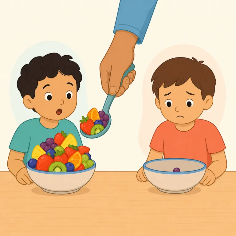 inequitable（不公平な・形容詞）の覚え方イラスト — equal「等しい」を知っていれば入りやすい語