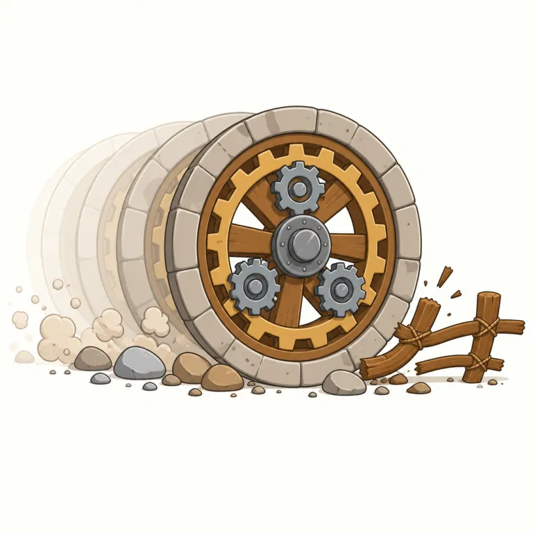 inexorably（容赦なく・副詞）の覚え方イラスト — `in-` は否定、`-ly` は副詞、と分けて見ると、核は `inexorable`「曲げられない・止められない」です