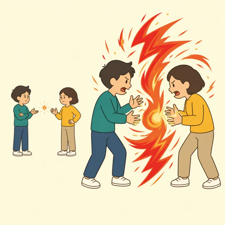 inflamed（激化した・adjective）の覚え方イラスト