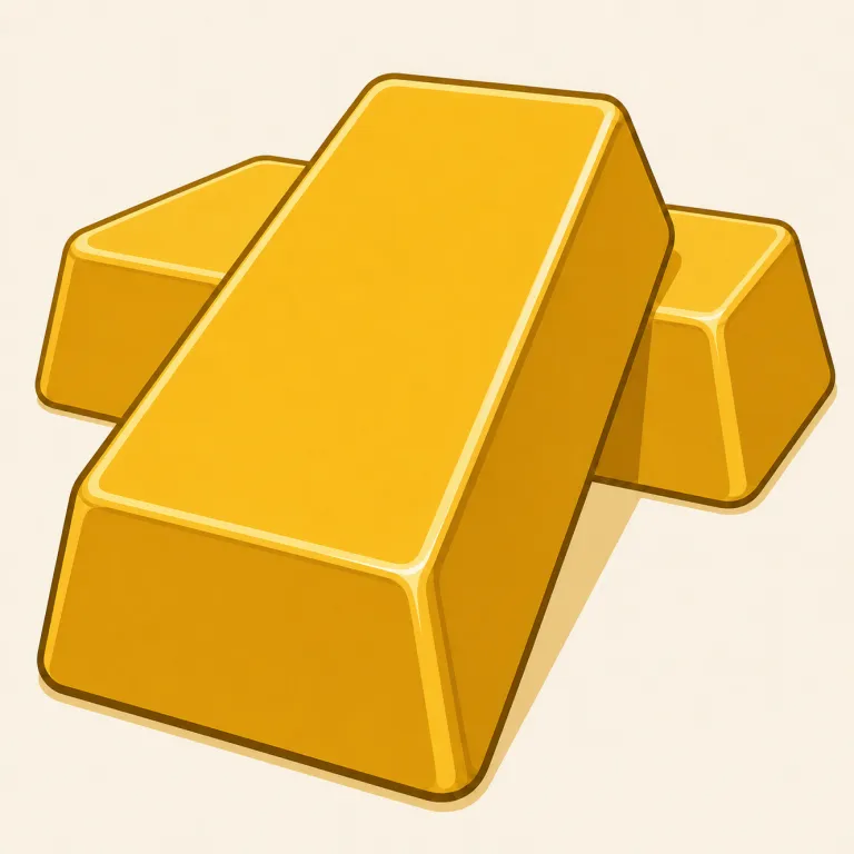 ingot（インゴット・名詞）の覚え方イラスト — gold ingot, iron ingot のように金属名とセットで覚えると定着しやすい語です