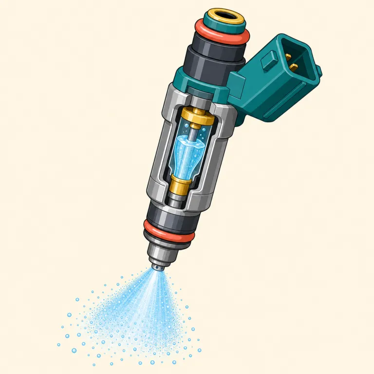 injector（噴射装置、注入器・名詞）の覚え方イラスト — inject を知っていれば覚えやすい語で、injector はそのまま「注入するもの・装置」