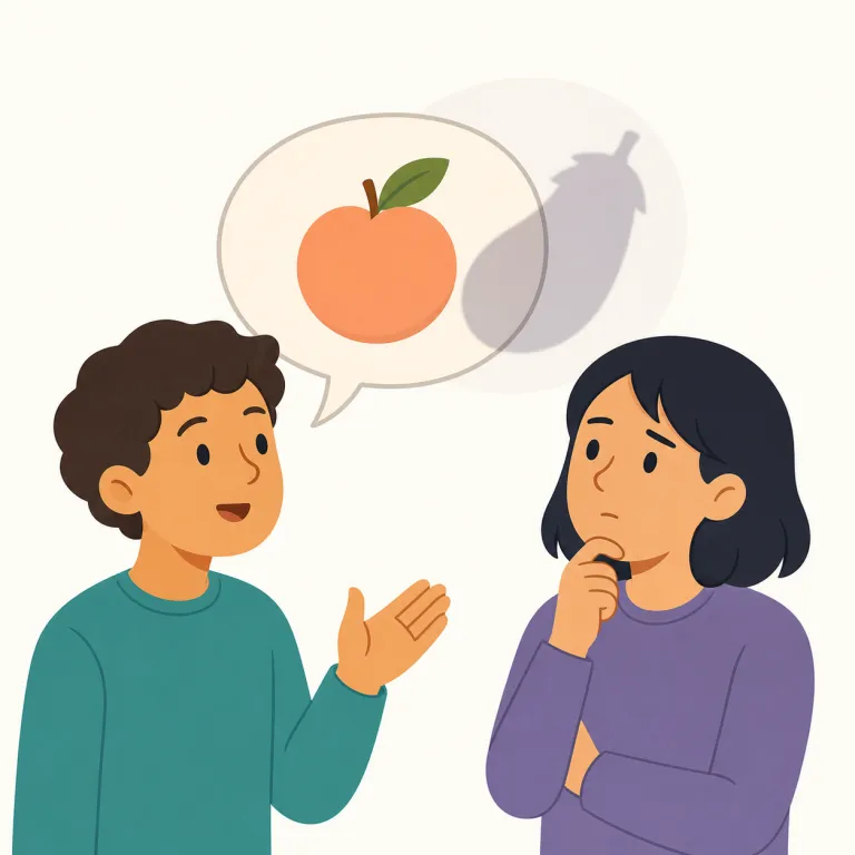 innuendo（ほのめかし・名詞）の覚え方イラスト — innuendo は、まず「直接は言わないが、聞いた側に察させる言い方」とセットで覚えると残りやすいです
