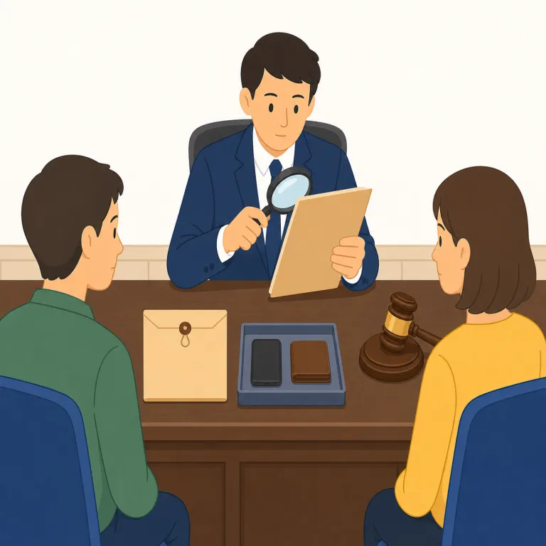 inquest（公式調査・noun）の覚え方イラスト