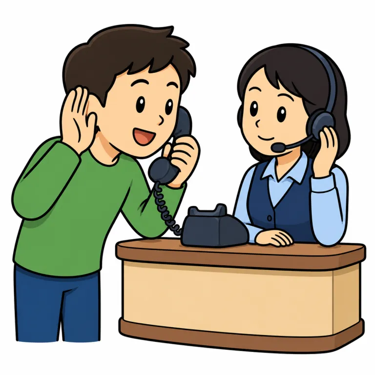 inquire（問い合わせる・verb）の覚え方イラスト