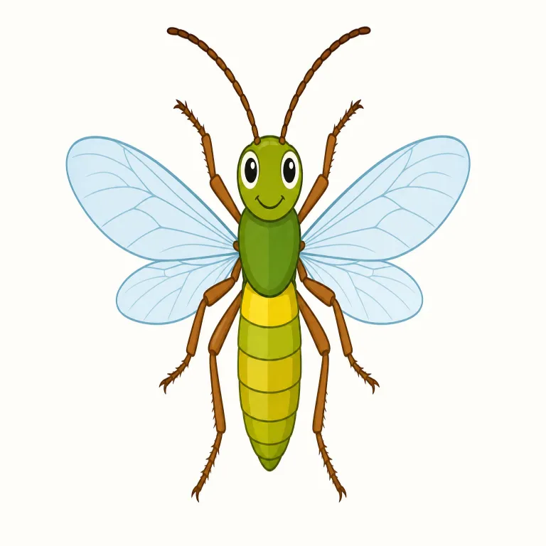insect（昆虫・名詞）の覚え方イラスト — まず ant, bee, fly, butterfly など具体名を思い出し、それらをまとめて言う上位語が insect と覚えると残りやすいです