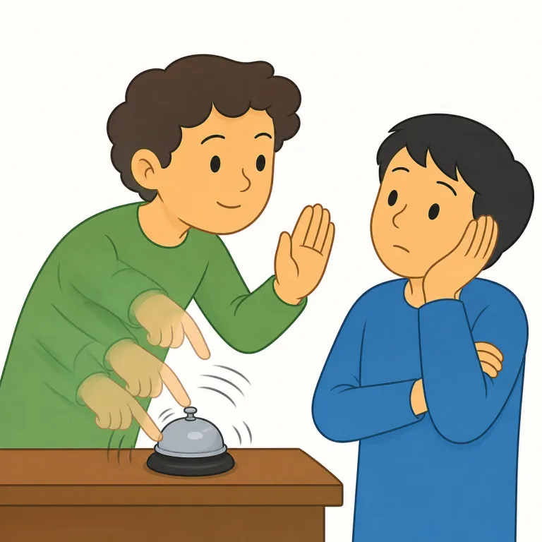 insistent（強く主張する・形容詞）の覚え方イラスト — doubly は double「2倍の、倍にする」に副詞を作る -ly が付いた形です