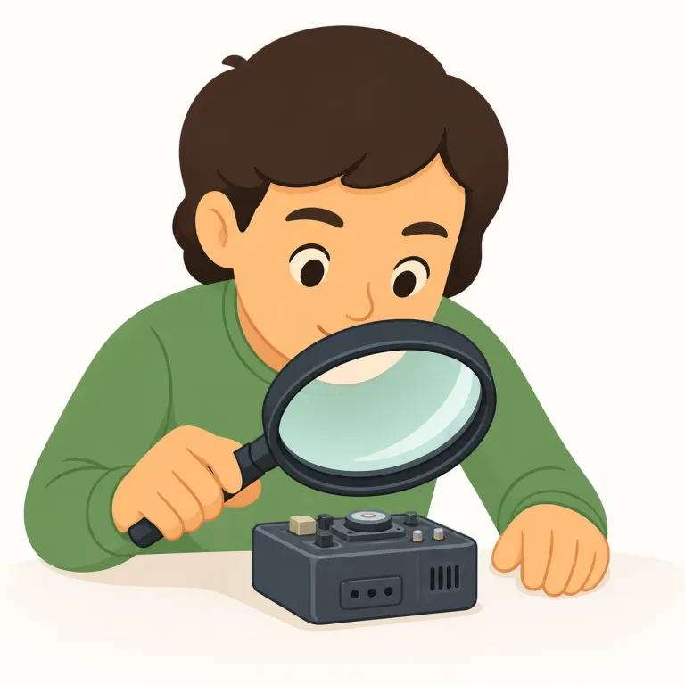 inspect（検査する・動詞）の覚え方イラスト — inspect は -spect「見る」と結びつけて、物や体の状態・品質・安全性を細かく調べる「検査する」と覚えます