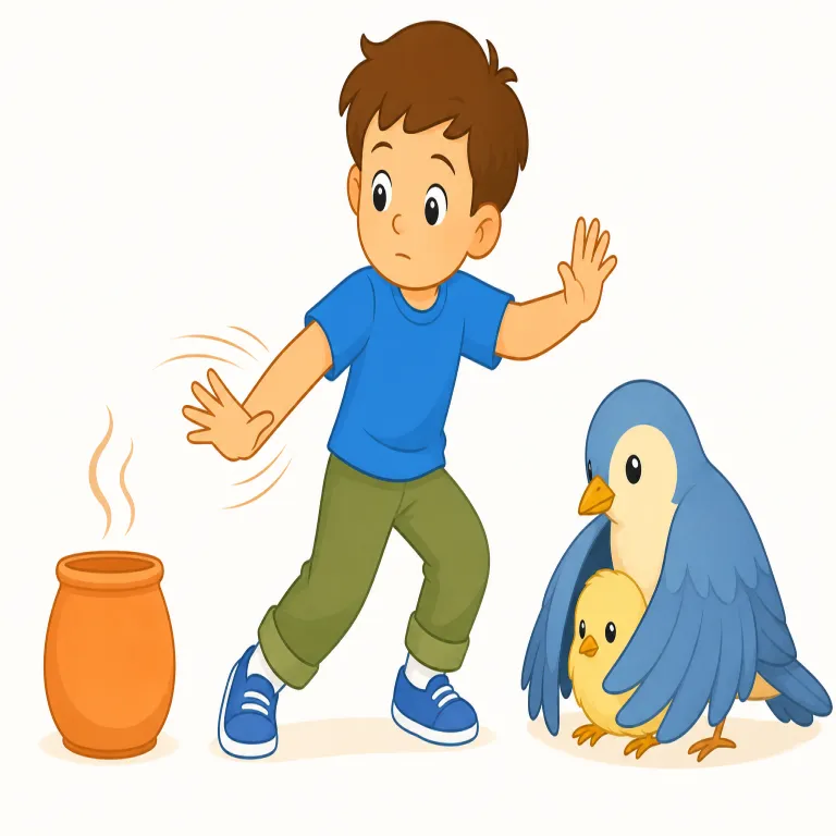instinctive（本能的な・形容詞）の覚え方イラスト — instinctive は「本能的な」、つまり理屈で考える前に体や感情が先に反応する感じです