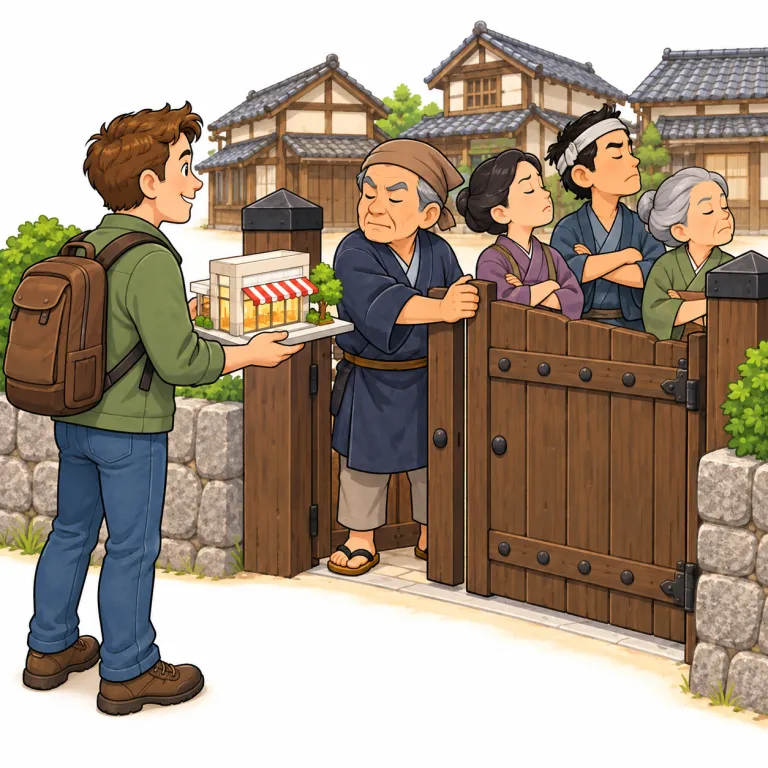 insular（閉鎖的な・adjective）の覚え方イラスト