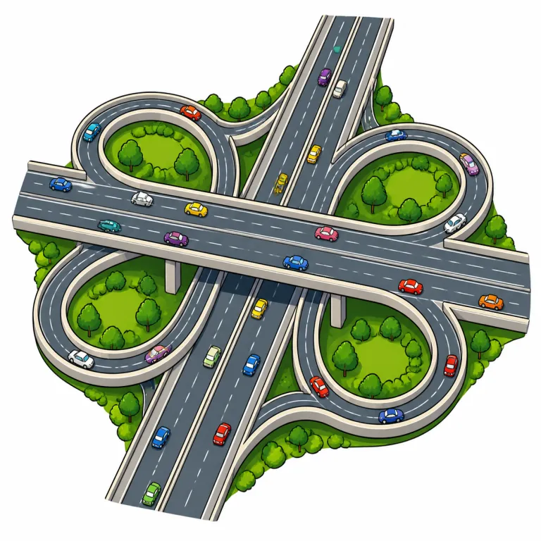 interchange（インターチェンジ・noun）の覚え方イラスト