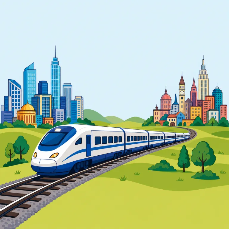 intercity（都市間・形容詞）の覚え方イラスト — inter- は internet, international のように「ものとものをつなぐ」感覚で覚えると定着しやすい語です