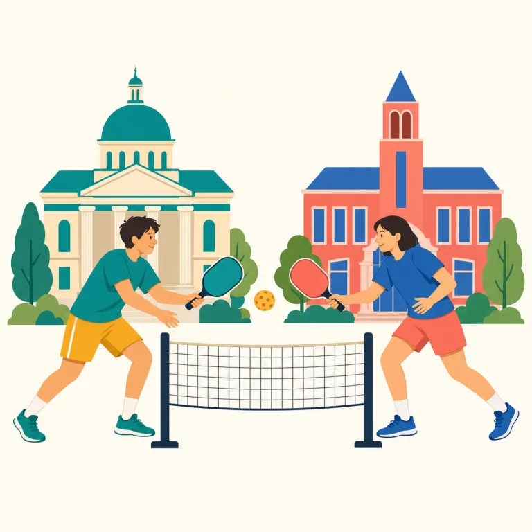 intercollegiate（大学間の・形容詞）の覚え方イラスト — inter- は「〜の間」、college は「大学」