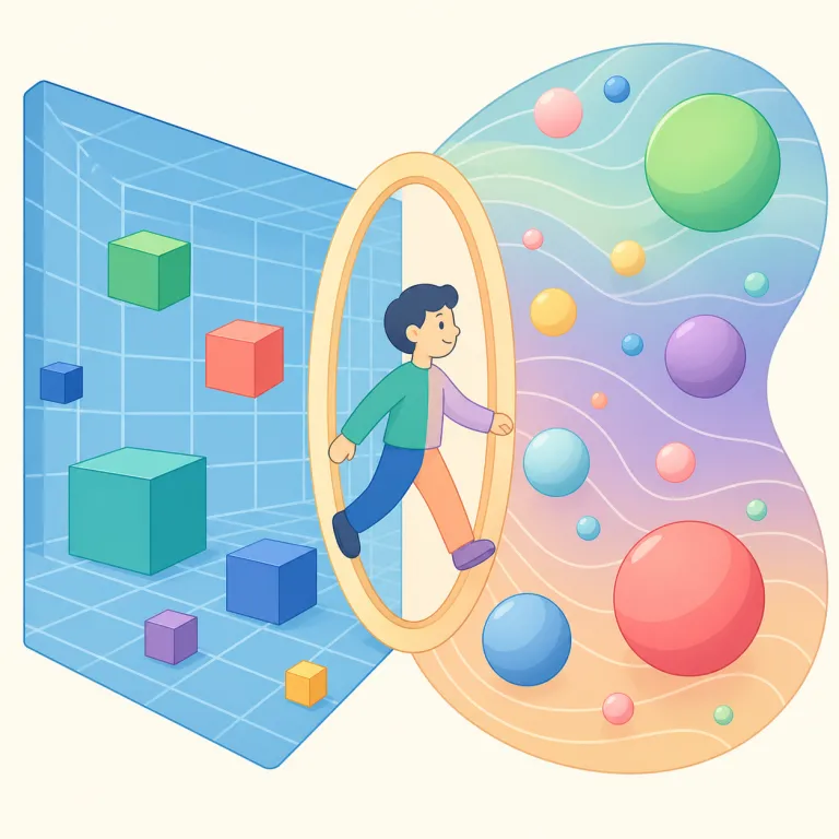 interdimensional（次元間の・形容詞）の覚え方イラスト — まず inter- を見たら「〜の間」と反応できるようにすると覚えやすいです