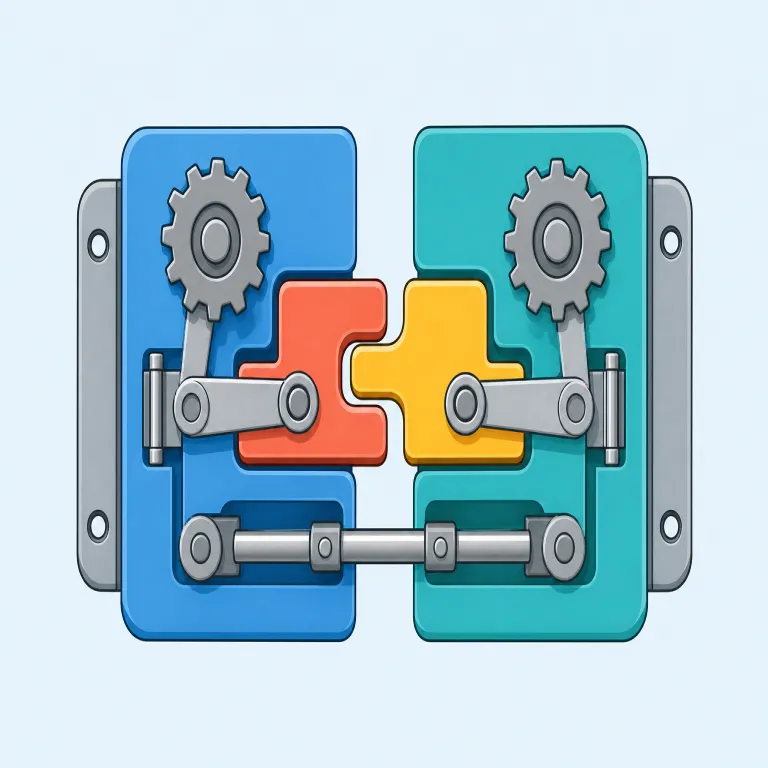 interlocks（連動装置、連動機構・noun）の覚え方イラスト