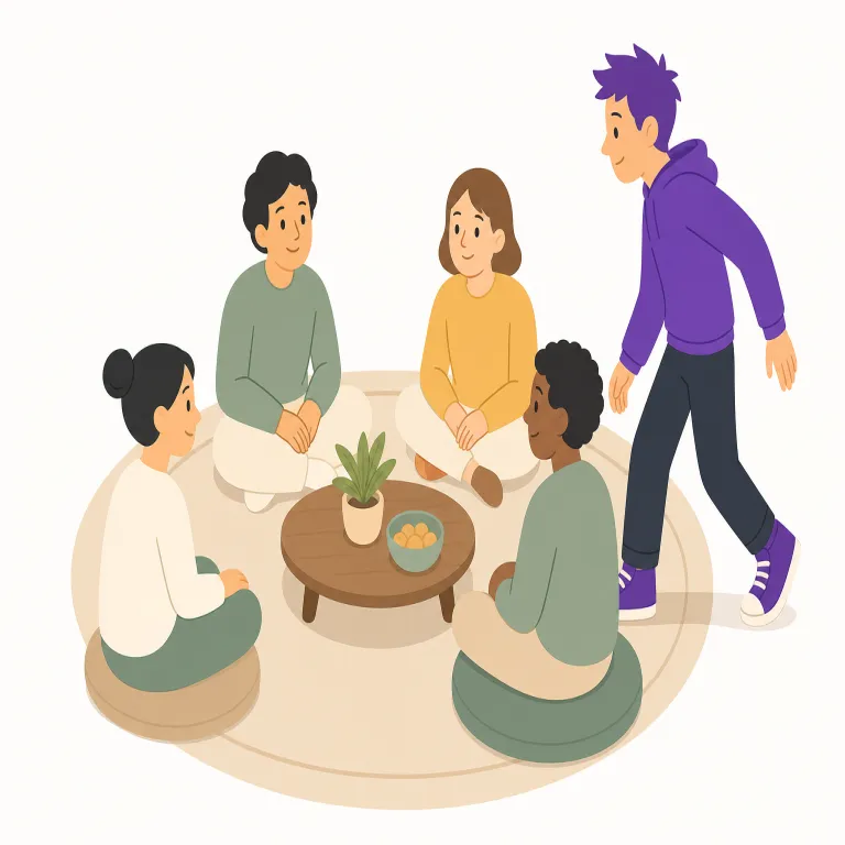 interloper（侵入者・名詞）の覚え方イラスト — まず inter- を見たら「間に入り込む」を思い出す