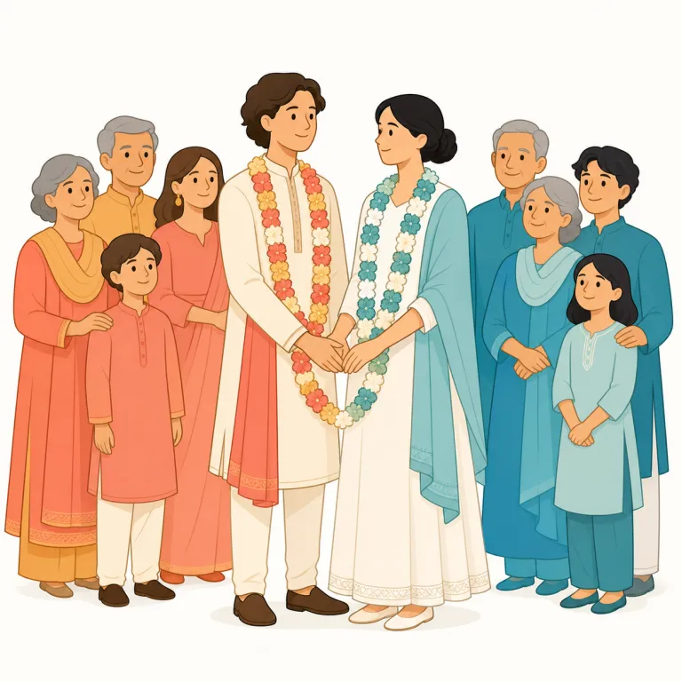 intermarried（通婚した、異なる集団と結婚した・動詞）の覚え方イラスト — married が「結婚した」なので、まず土台は marry