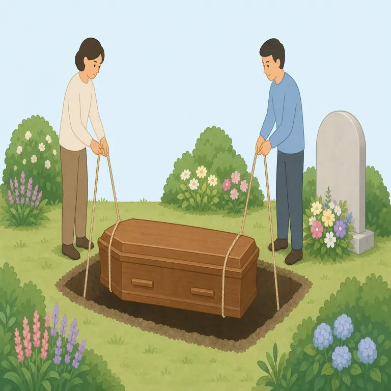 interment（埋葬・名詞）の覚え方イラスト — interment はまず動詞 inter「埋葬する」とセットで覚えると定着しやすいです