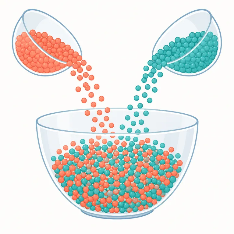 intermix（混ぜる・動詞）の覚え方イラスト — mix が分かれば核の意味はそのまま