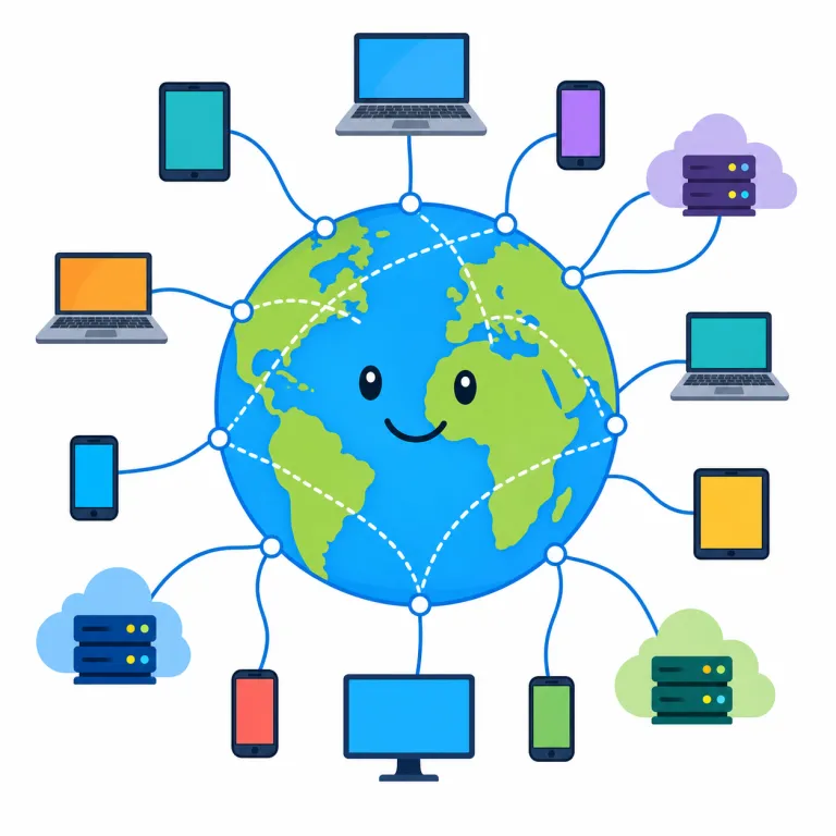 internet（インターネット・名詞）の覚え方イラスト
