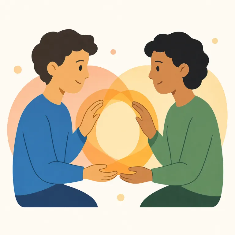interpersonal（対人の、人間関係の・形容詞）の覚え方イラスト — interpersonal は inter-「〜の間」と personal「個人の」に分けると覚えやすいです