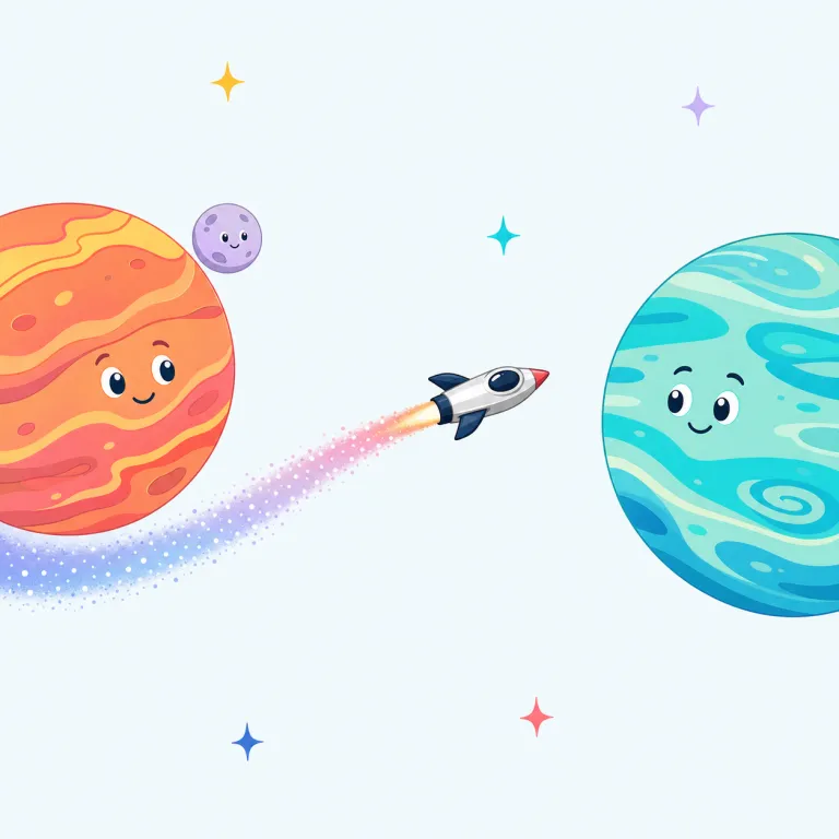 interplanetary（惑星間の・形容詞）の覚え方イラスト — inter- は internet, international でも見る「〜の間」の感覚